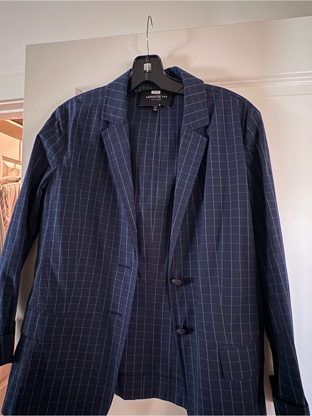 Lafayette 148 New York Navy Windowpane Blazer - Women’s